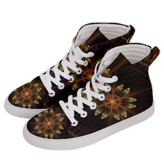 Fractal Floral Mandala Abstract Women s Hi-top Skate Sneakers by Celenk