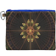 Fractal Floral Mandala Abstract Canvas Cosmetic Bag (xxxl) by Celenk