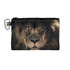 African Lion Mane Close Eyes Canvas Cosmetic Bag (medium)