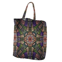 Fractal Detail Elements Pattern Giant Grocery Zipper Tote by Celenk