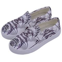 Fractal Delicate Intricate Kids  Canvas Slip Ons by Celenk