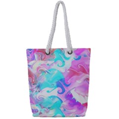 Background Art Abstract Watercolor Full Print Rope Handle Tote (small)