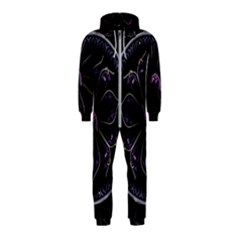 Fractal Abstract Purple Majesty Hooded Jumpsuit (kids)
