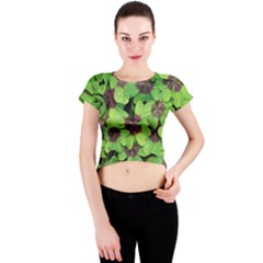 Luck Klee Lucky Clover Vierblattrig Crew Neck Crop Top