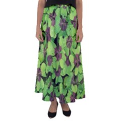 Luck Klee Lucky Clover Vierblattrig Flared Maxi Skirt