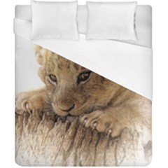 Lion Cub Close Cute Eyes Lookout Duvet Cover (california King Size) by Celenk