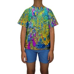 Background Art Abstract Watercolor Kids  Short Sleeve Swimwear