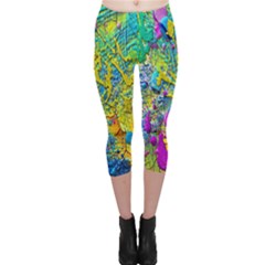 Background Art Abstract Watercolor Capri Leggings  by Celenk