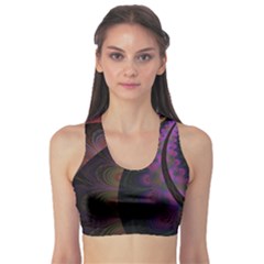 Fractal Colorful Pattern Spiral Sports Bra