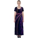 Fractal Colorful Pattern Spiral High Waist Short Sleeve Maxi Dress View1