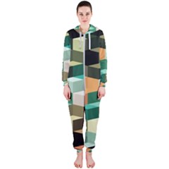 Art Design Color Pattern Creative 3d Hooded Jumpsuit (ladies)  by Celenk