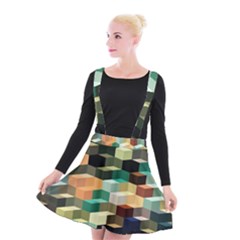 Art Design Color Pattern Creative 3d Suspender Skater Skirt by Celenk