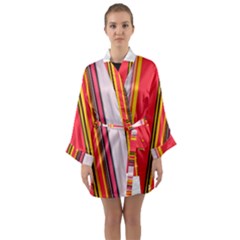 Abstract Background Pattern Textile Long Sleeve Kimono Robe by Celenk