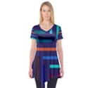 Lines Line Background Abstract Short Sleeve Tunic  View1