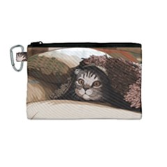 Cat Kitten Cute Pet Blanket Sweet Canvas Cosmetic Bag (medium)