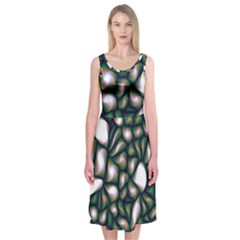 Fuzzy Abstract Art Urban Fragments Midi Sleeveless Dress by Celenk