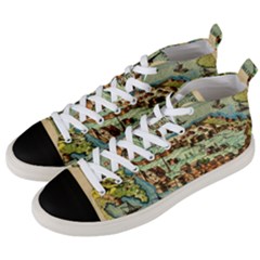 Medeival Ancient Map Fortress Men s Mid-top Canvas Sneakers by Celenk