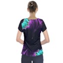 Fractals Spirals Black Colorful Short Sleeve Front Detail Top View2