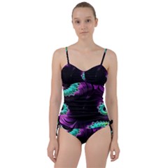 Fractals Spirals Black Colorful Sweetheart Tankini Set by Celenk