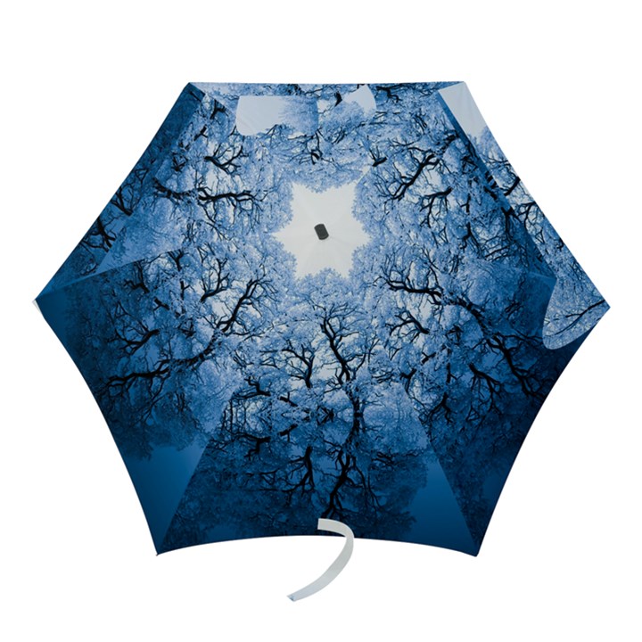 Nature Inspiration Trees Blue Mini Folding Umbrellas