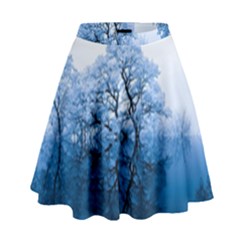 Nature Inspiration Trees Blue High Waist Skirt by Celenk