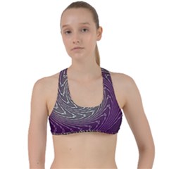 Graphic Abstract Lines Wave Art Criss Cross Racerback Sports Bra by Celenk