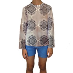 Flower Pattern Pattern Art Kids  Long Sleeve Swimwear by Celenk