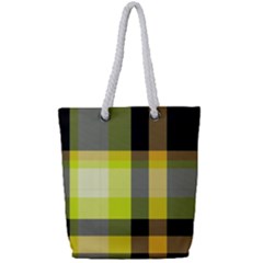 Tartan Abstract Background Pattern Textile 5 Full Print Rope Handle Tote (small)
