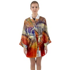 Dirty Dirt Image Spiral Wave Long Sleeve Kimono Robe by Celenk