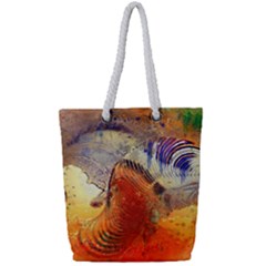 Dirty Dirt Image Spiral Wave Full Print Rope Handle Tote (small)