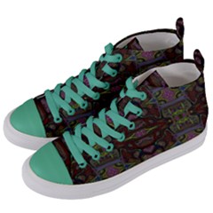 Pattern Abstract Art Decoration Women s Mid-top Canvas Sneakers