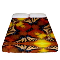 Dancing Butterfly Kaleidoscope Fitted Sheet (king Size) by Celenk