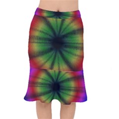 Sunflower Digital Flower Black Hole Mermaid Skirt by Celenk