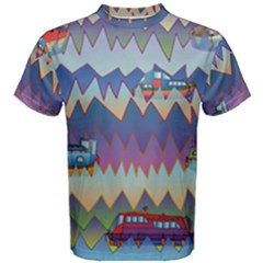 Zig Zag Boats Men s Cotton Tee by CosmicEsoteric