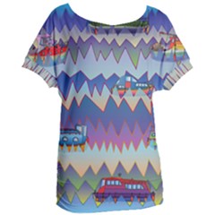 Zig Zag Boats Women s Oversized Tee