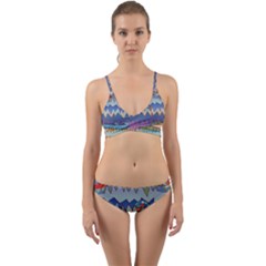 Zig Zag Boats Wrap Around Bikini Set by CosmicEsoteric