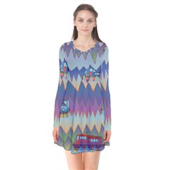 Zig Zag Boats Flare Dress by CosmicEsoteric