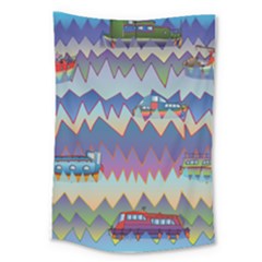 Zig Zag Boats Large Tapestry by CosmicEsoteric