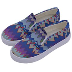 Zig Zag Boats Kids  Canvas Slip Ons by CosmicEsoteric