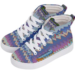 Zig Zag Boats Kid s Hi-top Skate Sneakers by CosmicEsoteric