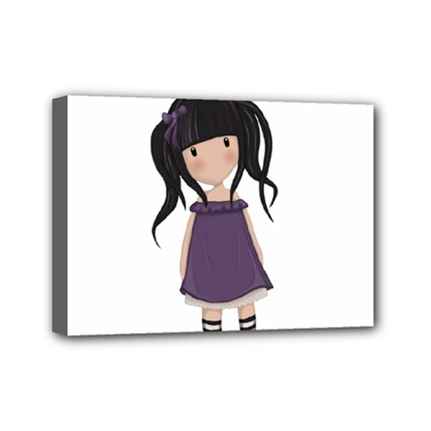 Dolly Girl In Purple Mini Canvas 7  X 5  by Valentinaart