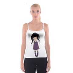 Dolly Girl In Purple Spaghetti Strap Top by Valentinaart