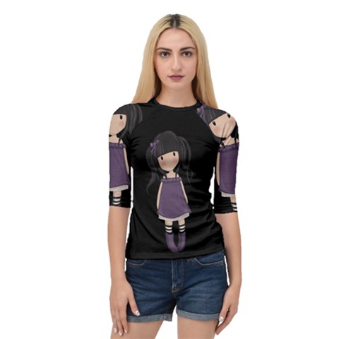 Dolly Girl In Purple Quarter Sleeve Raglan Tee by Valentinaart