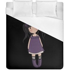 Dolly Girl In Purple Duvet Cover (california King Size) by Valentinaart