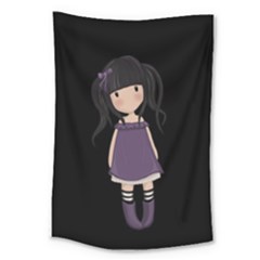 Dolly Girl In Purple Large Tapestry by Valentinaart