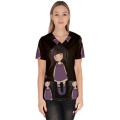 Dolly Girl In Purple Scrub Top by Valentinaart