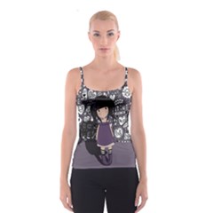 Dolly Girl In Purple Spaghetti Strap Top by Valentinaart