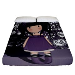 Dolly Girl In Purple Fitted Sheet (king Size) by Valentinaart