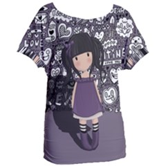 Dolly Girl In Purple Women s Oversized Tee by Valentinaart