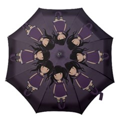 Dolly Girl In Purple Hook Handle Umbrellas (small) by Valentinaart